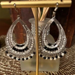 Lovely Black and White Statement Earrings